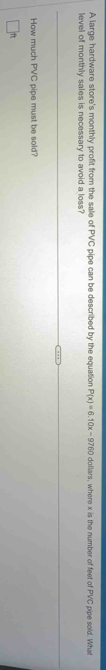 a large hardware store’s monthly profit from the sale of pvc pipe can b…