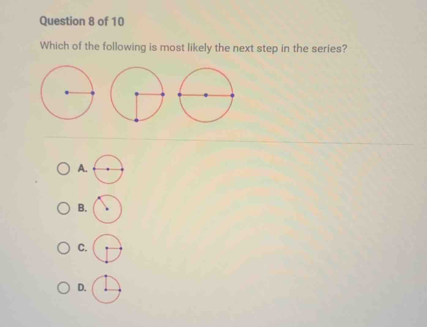 question 8 of 10 which of the following is most likely the next step in…