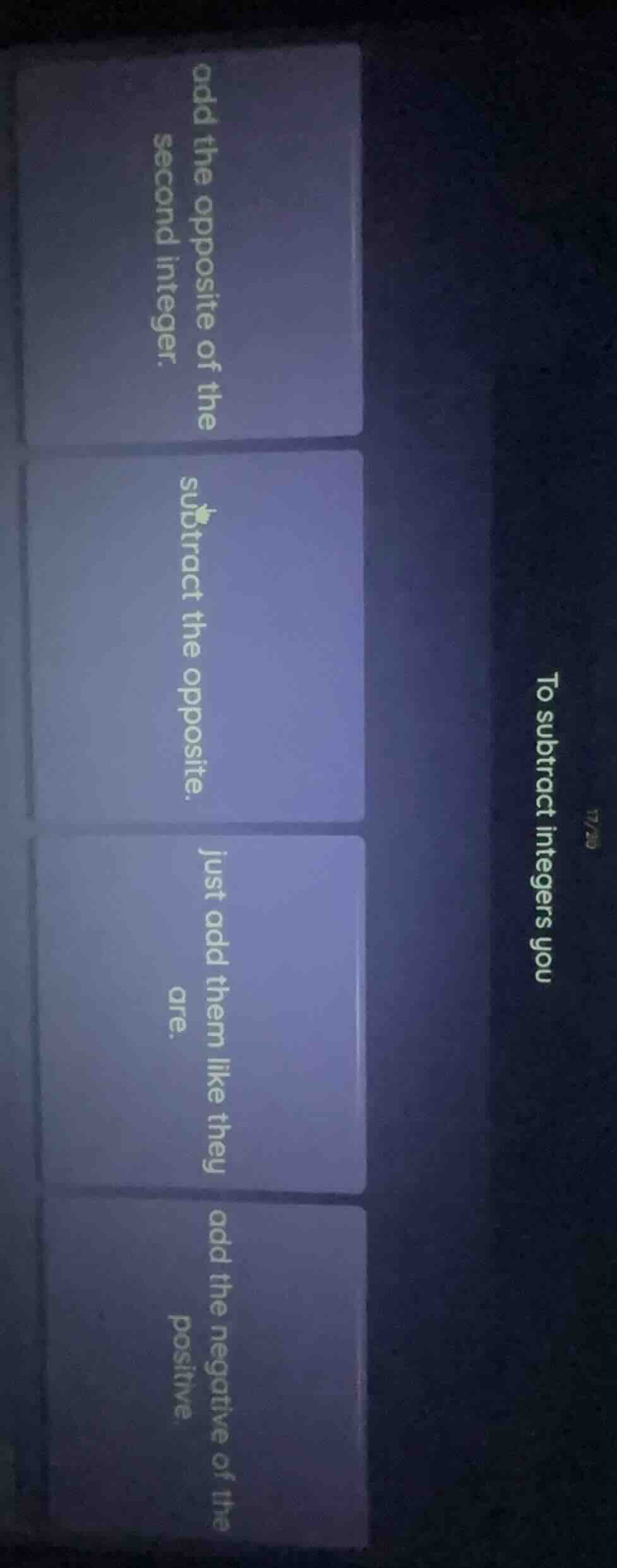 to subtract integers you add the opposite of the second integer. subtra…