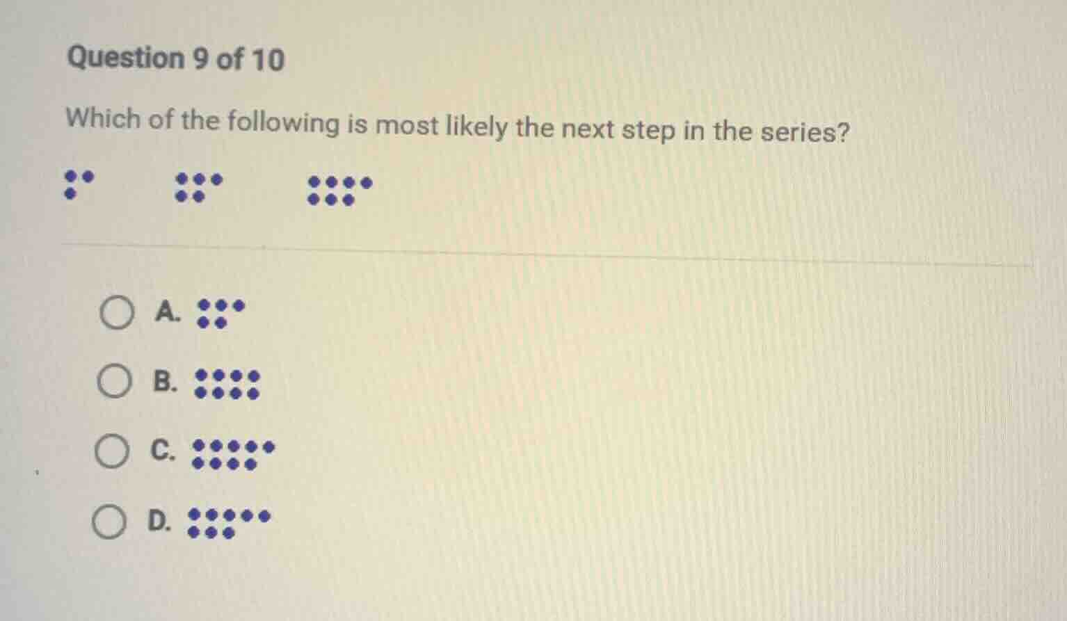question 9 of 10 which of the following is most likely the next step in…