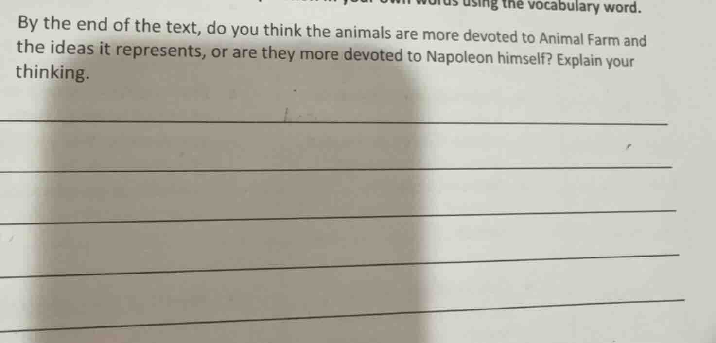 by the end of the text, do you think the animals are more devoted to an…