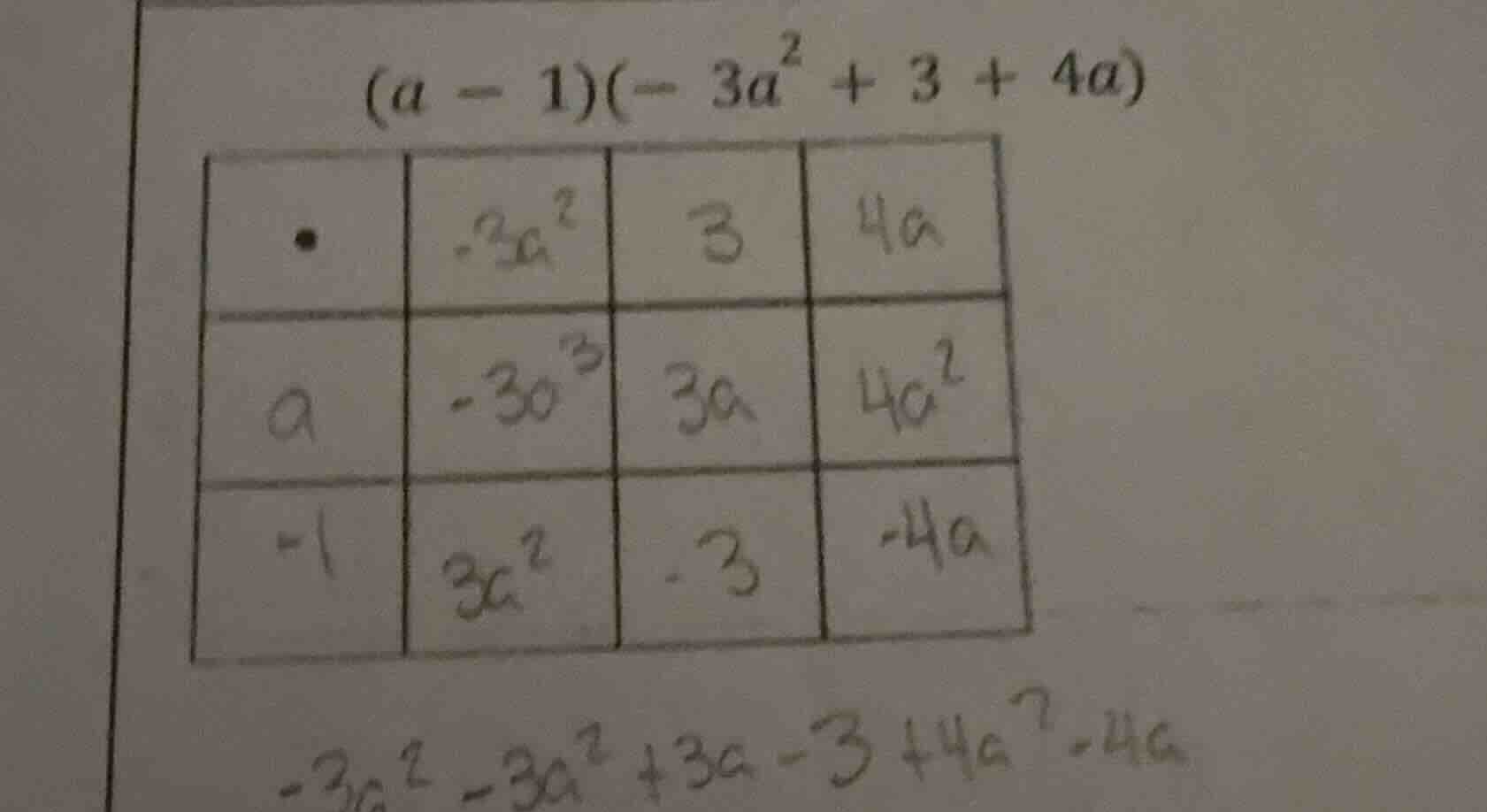 (a - 1)(- 3a² + 3 + 4a)