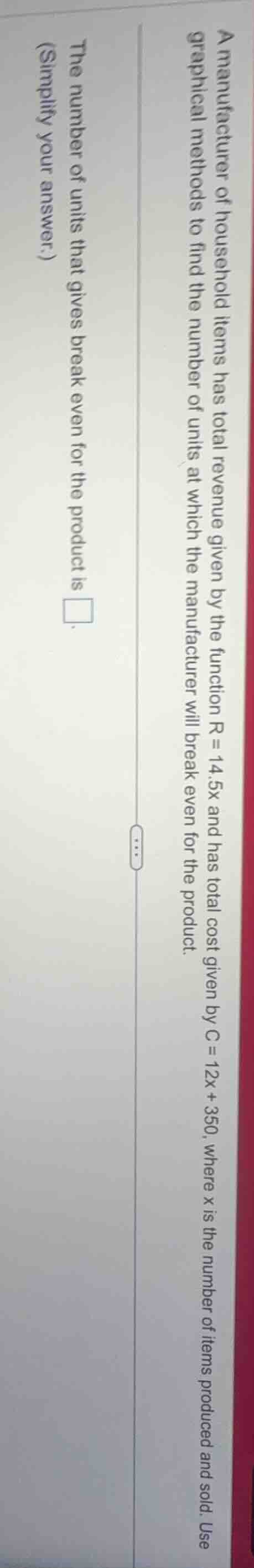 a manufacturer of household items has total revenue given by the functi…