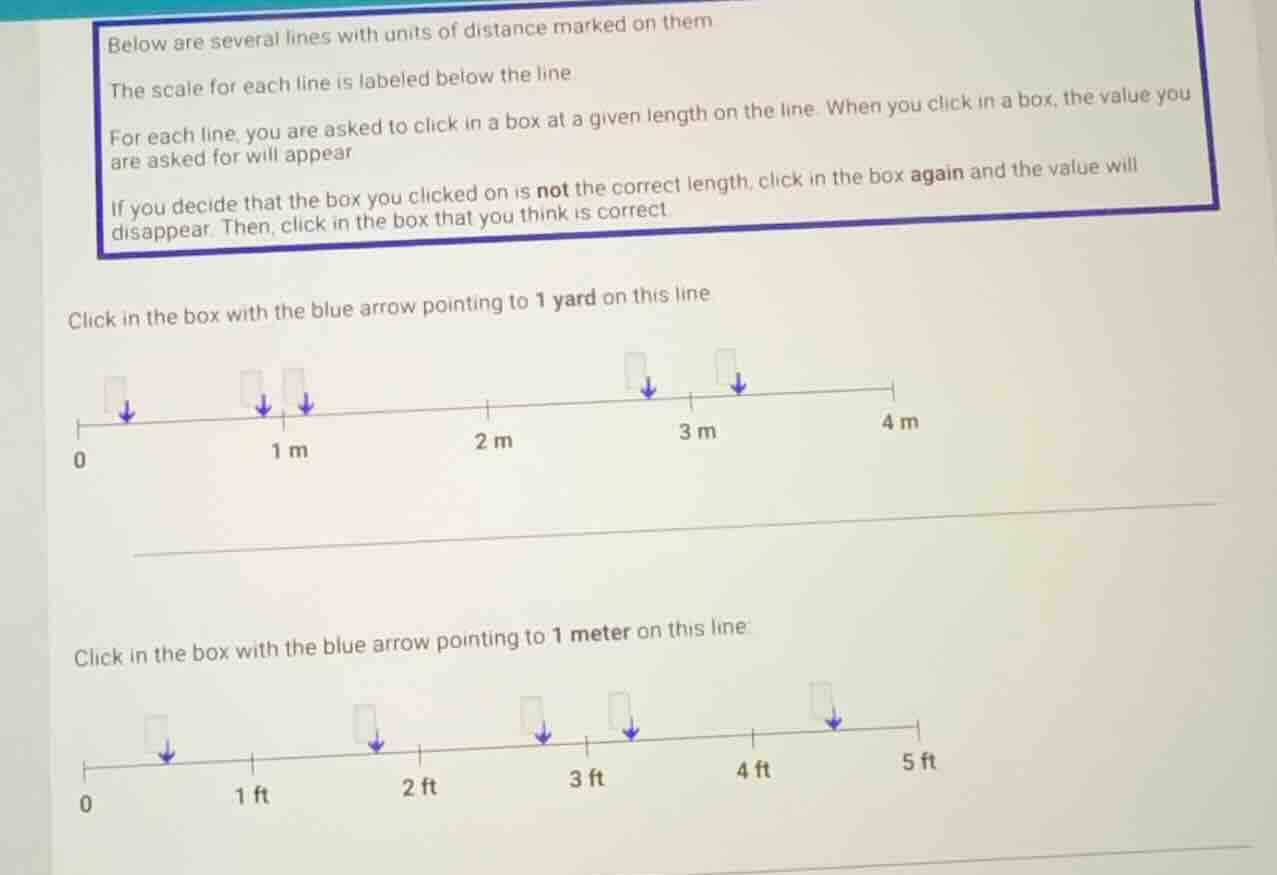 below are several lines with units of distance marked on them the scale…