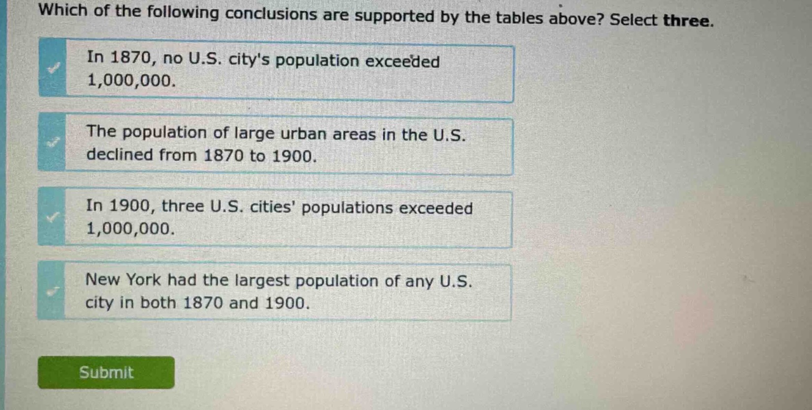 which of the following conclusions are supported by the tables above? s…
