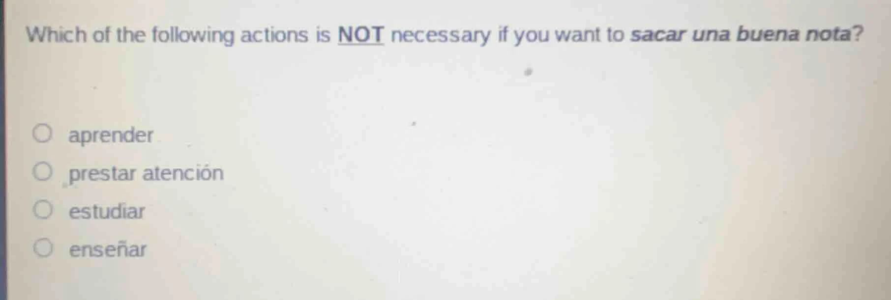 which of the following actions is not necessary if you want to sacar un…