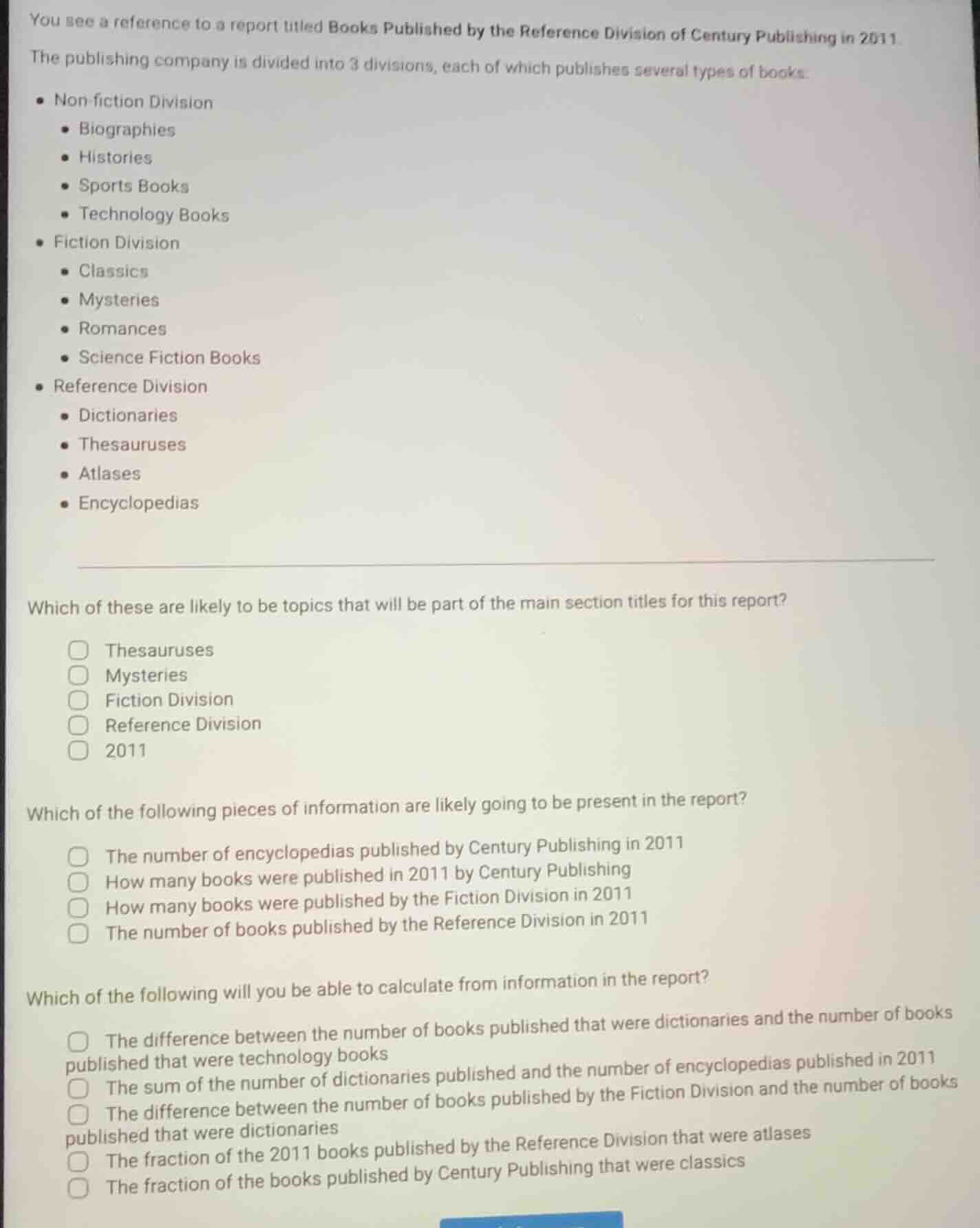 you see a reference to a report titled books published by the reference…