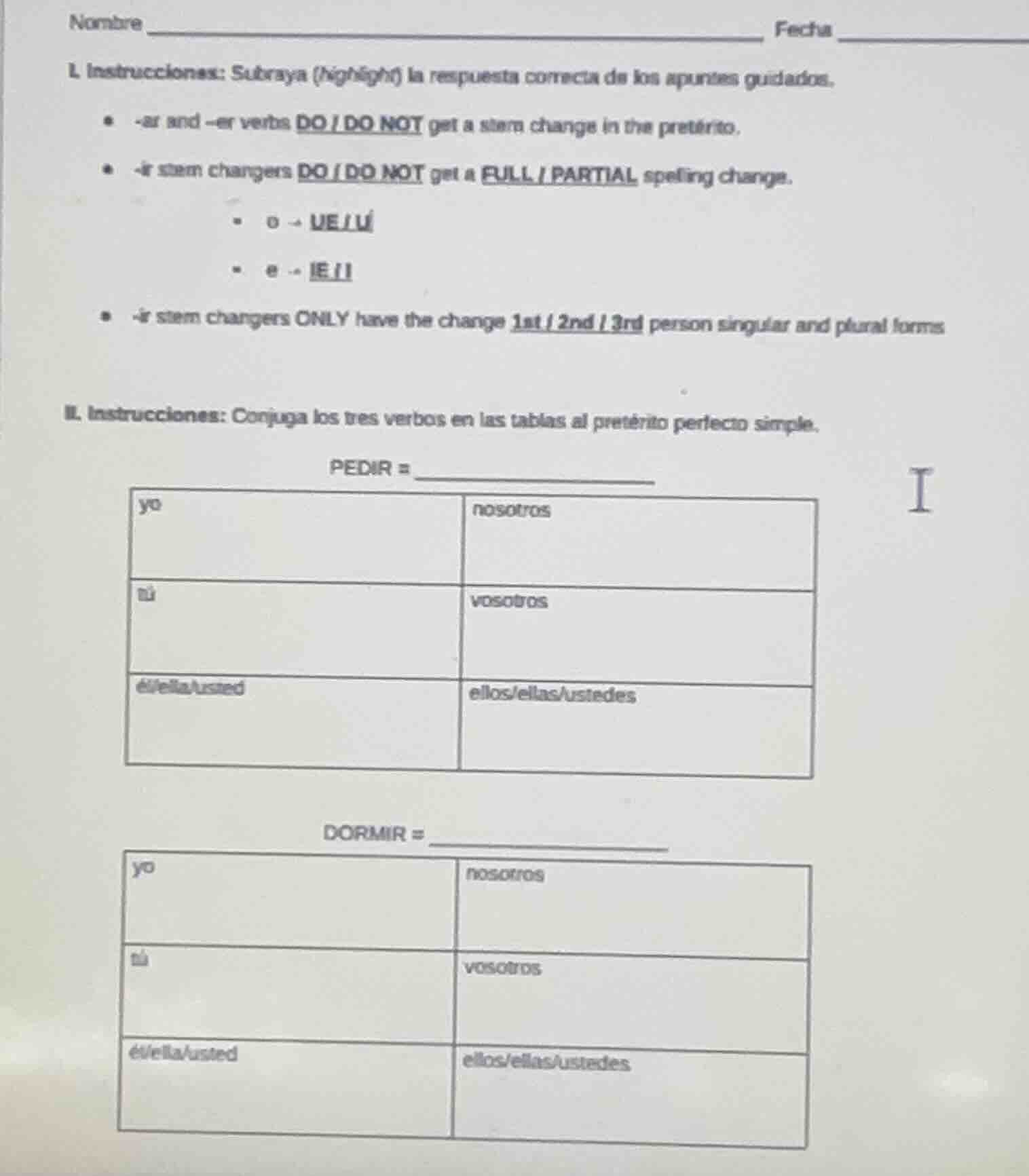 nombre _______________________________ fecha ____________ i. instruccio…