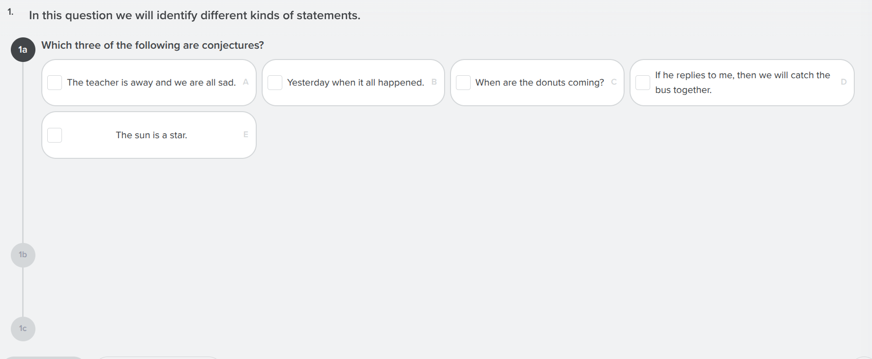 1. in this question we will identify different kinds of statements. 1a …