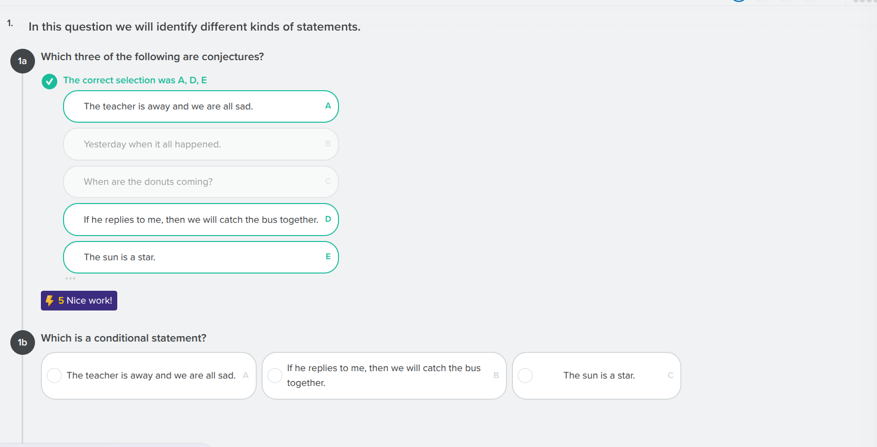 1. in this question we will identify different kinds of statements. 1a …