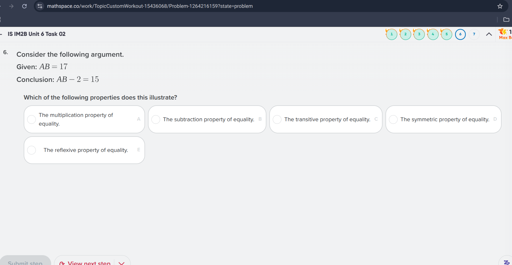 6. consider the following argument. given: ( ab = 17 ) conclusion: ( ab…