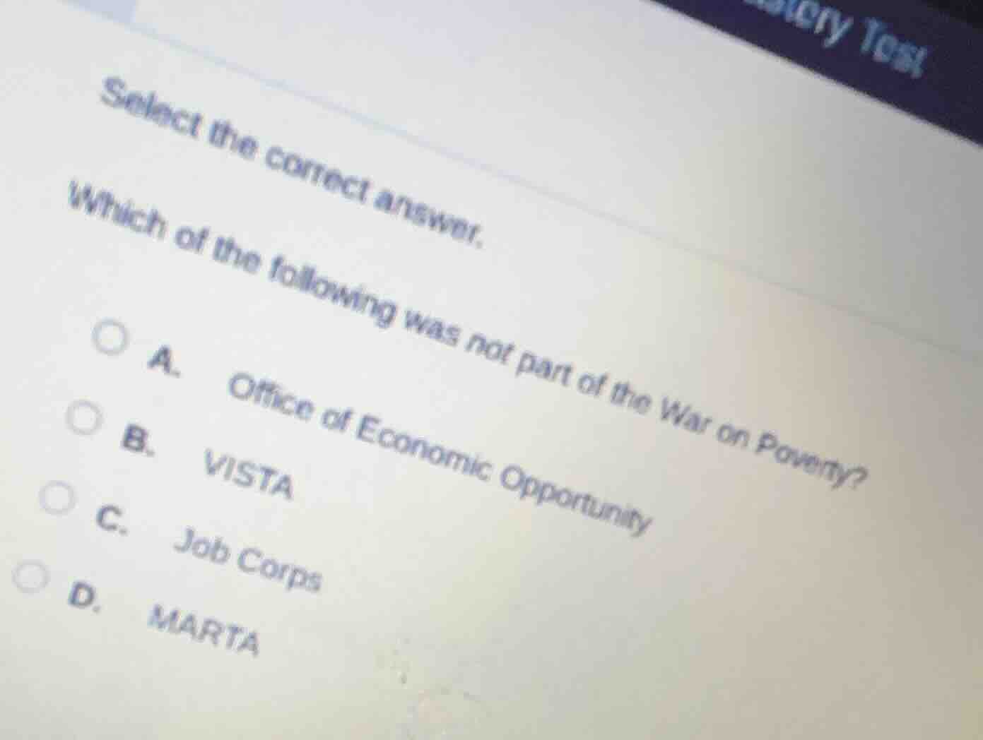 select the correct answer. which of the following was not part of the w…