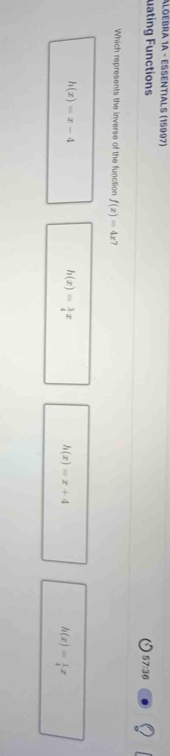 algebra 1a - essentials (15997) uating functions which represents the i…