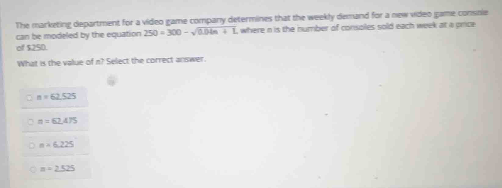 the marketing department for a video game company determines that the w…