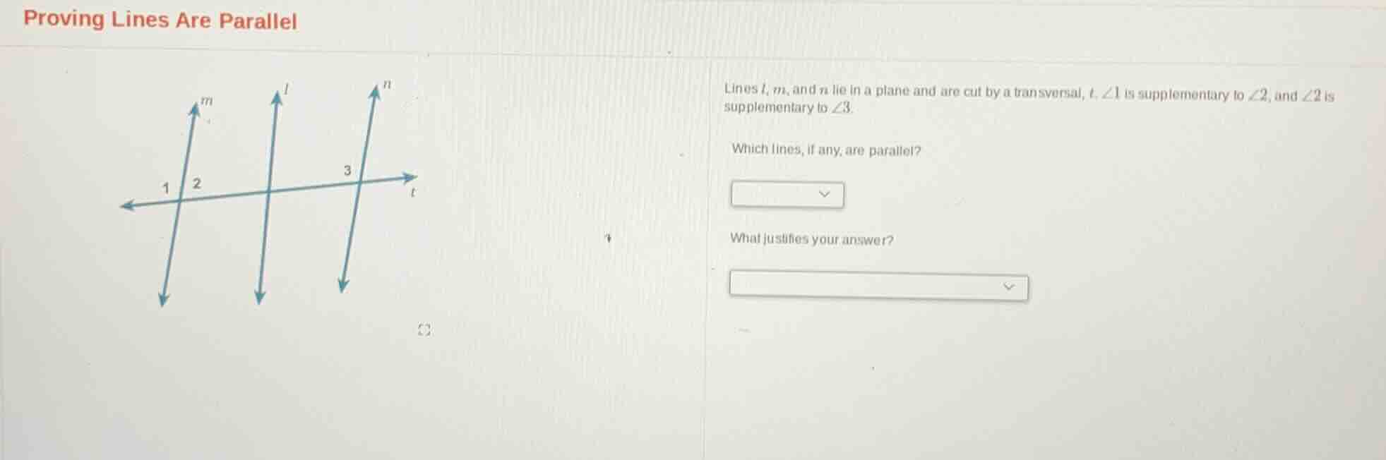 proving lines are parallel lines ( l ), ( m ), and ( n ) lie in a plane…