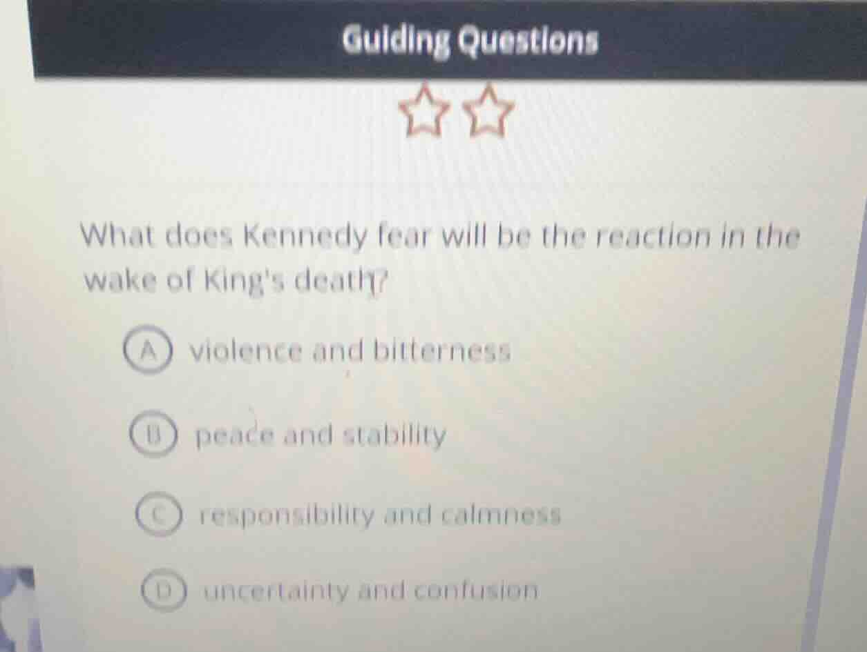 guiding questions what does kennedy fear will be the reaction in the wa…