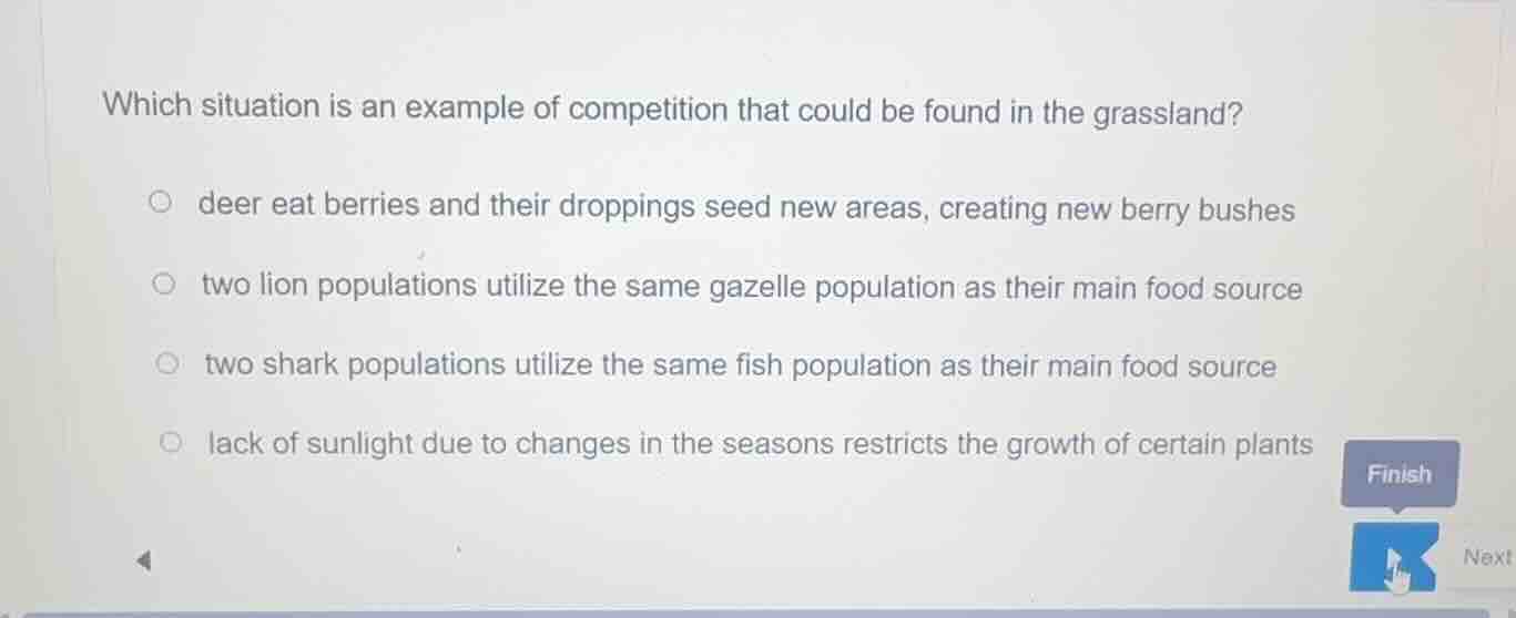 which situation is an example of competition that could be found in the…