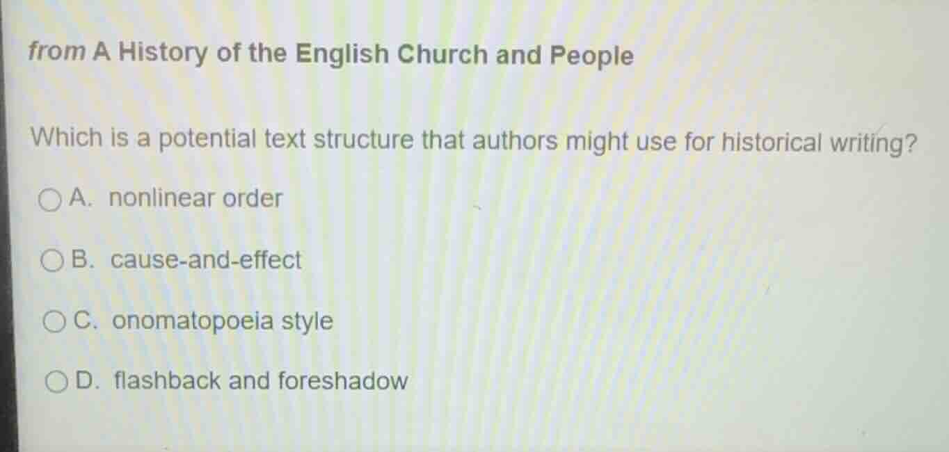 from a history of the english church and people which is a potential te…