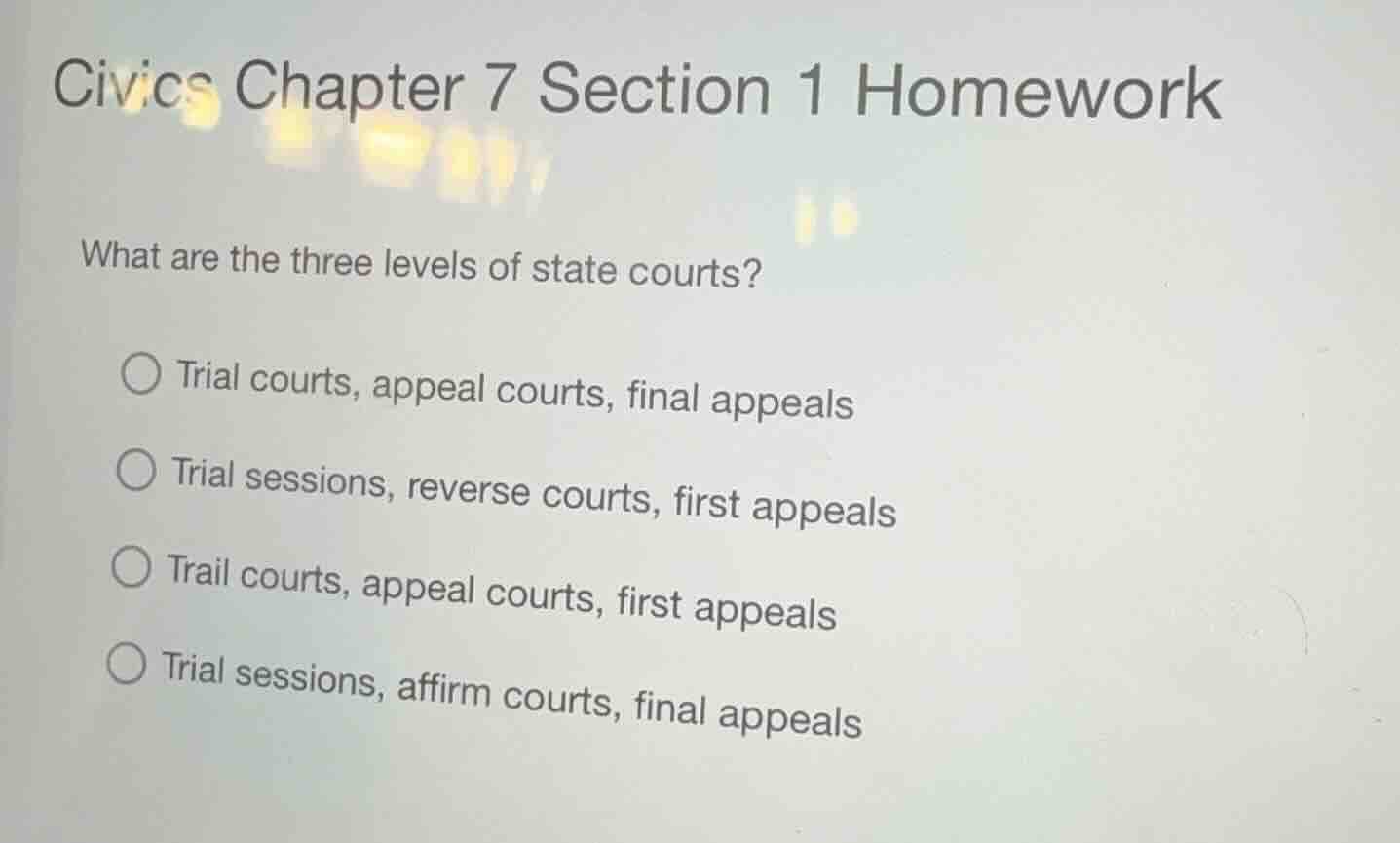 civics chapter 7 section 1 homework what are the three levels of state …
