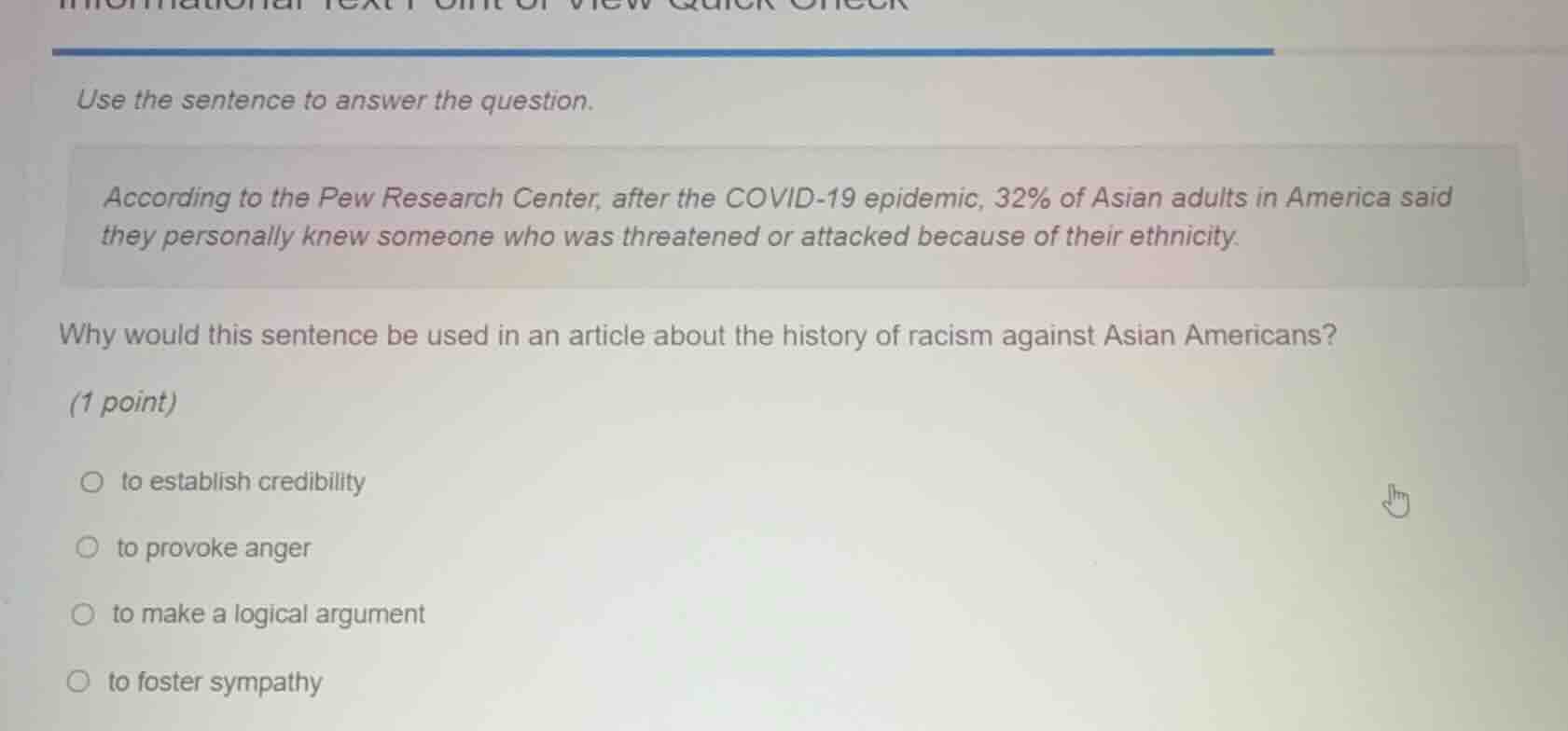 use the sentence to answer the question. according to the pew research …