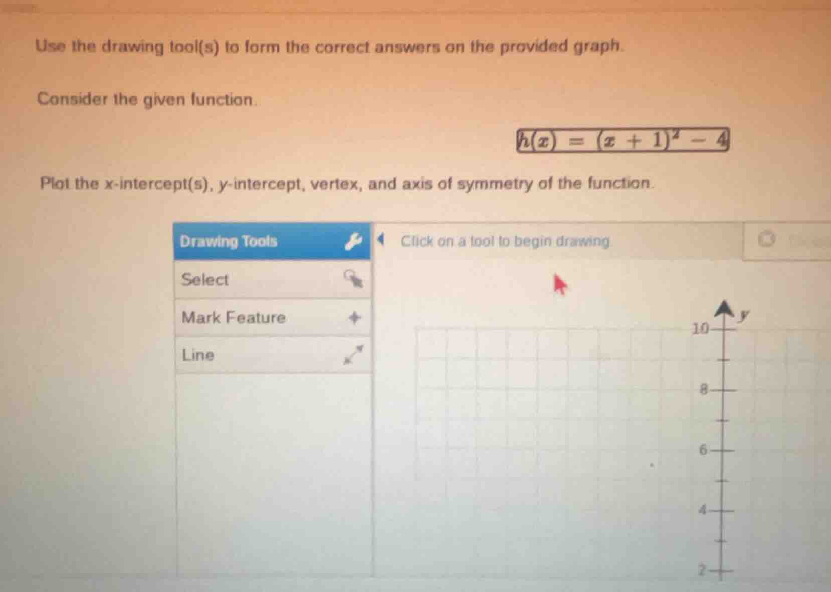 use the drawing tool(s) to form the correct answers on the provided gra…