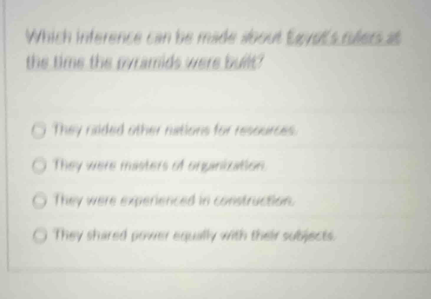 which inference can be made about egypt’s rulers at the time the pyrami…