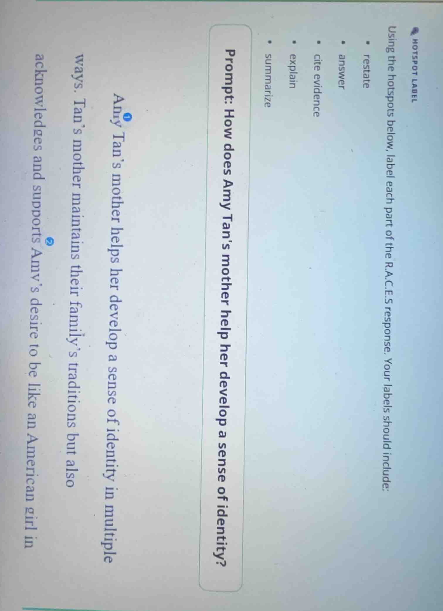 hotspot label using the hotspots below, label each part of the r.a.c.e.…