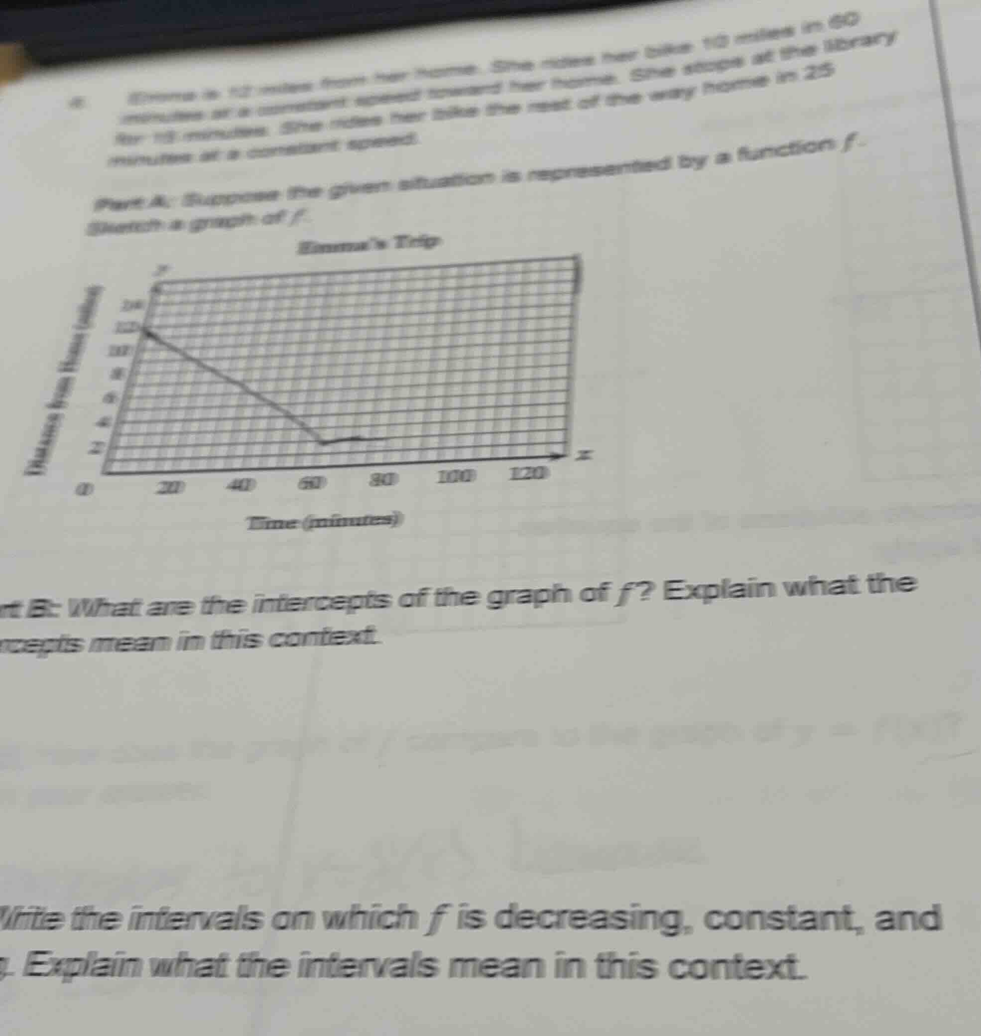 6. emma is 12 miles from her home. she rides her bike 10 miles in 60 mi…