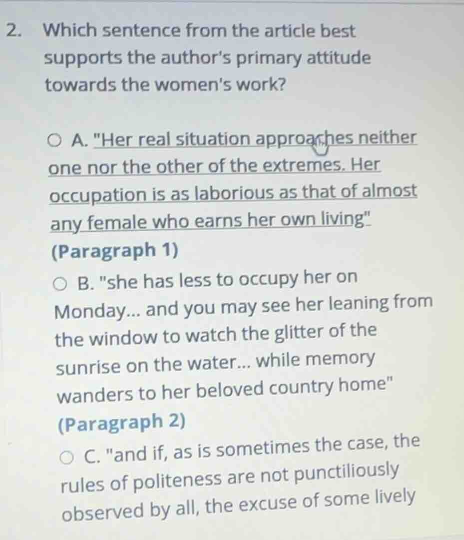 2. which sentence from the article best supports the authors primary at…