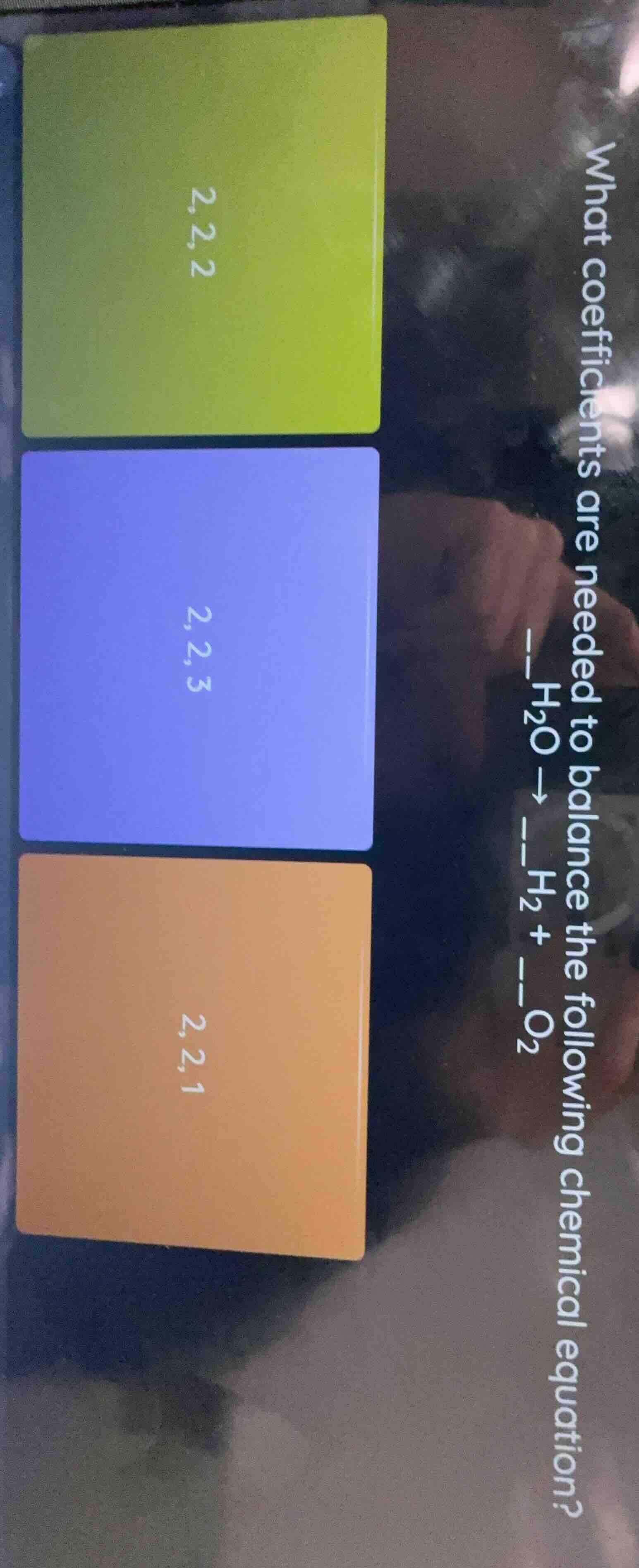 what coefficients are needed to balance the following chemical equation…