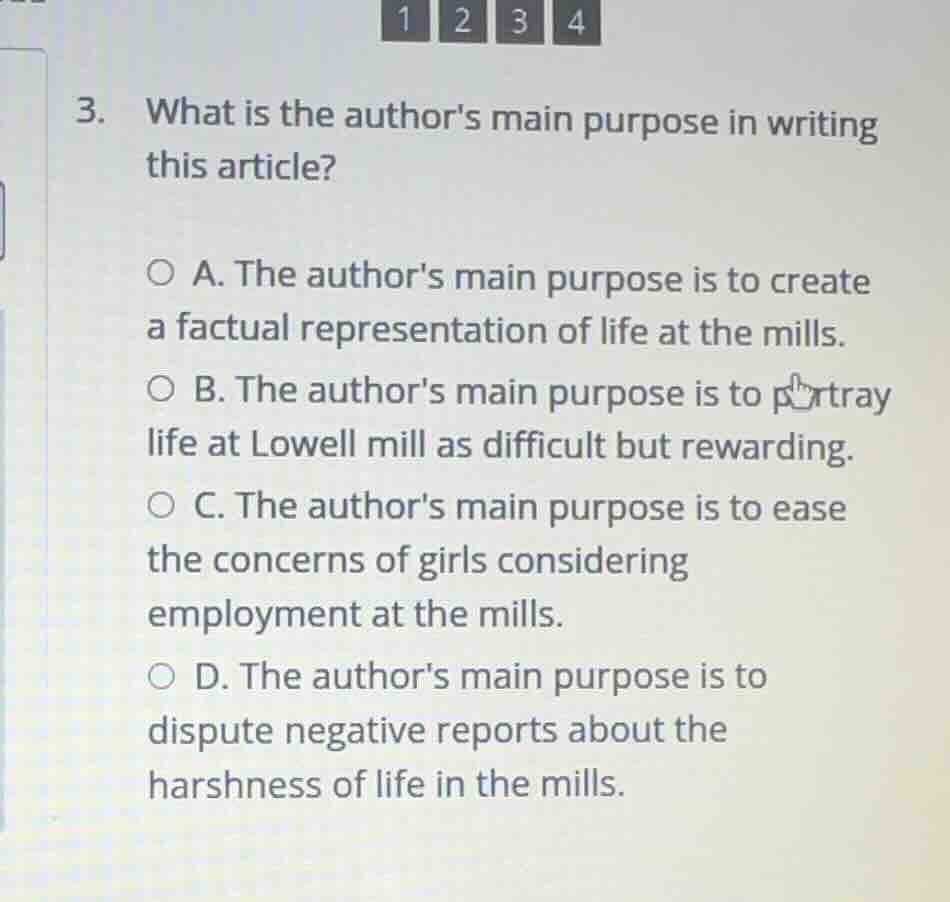 3. what is the authors main purpose in writing this article? a. the aut…