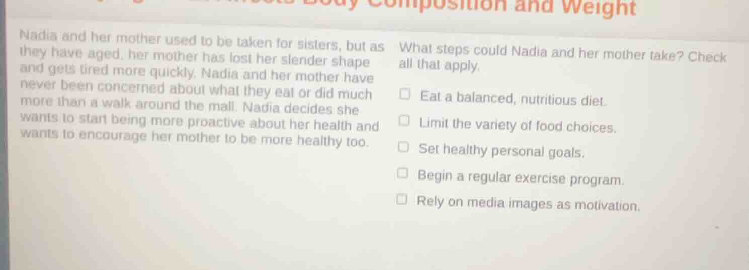 nadia and her mother used to be taken for sisters, but as they have age…