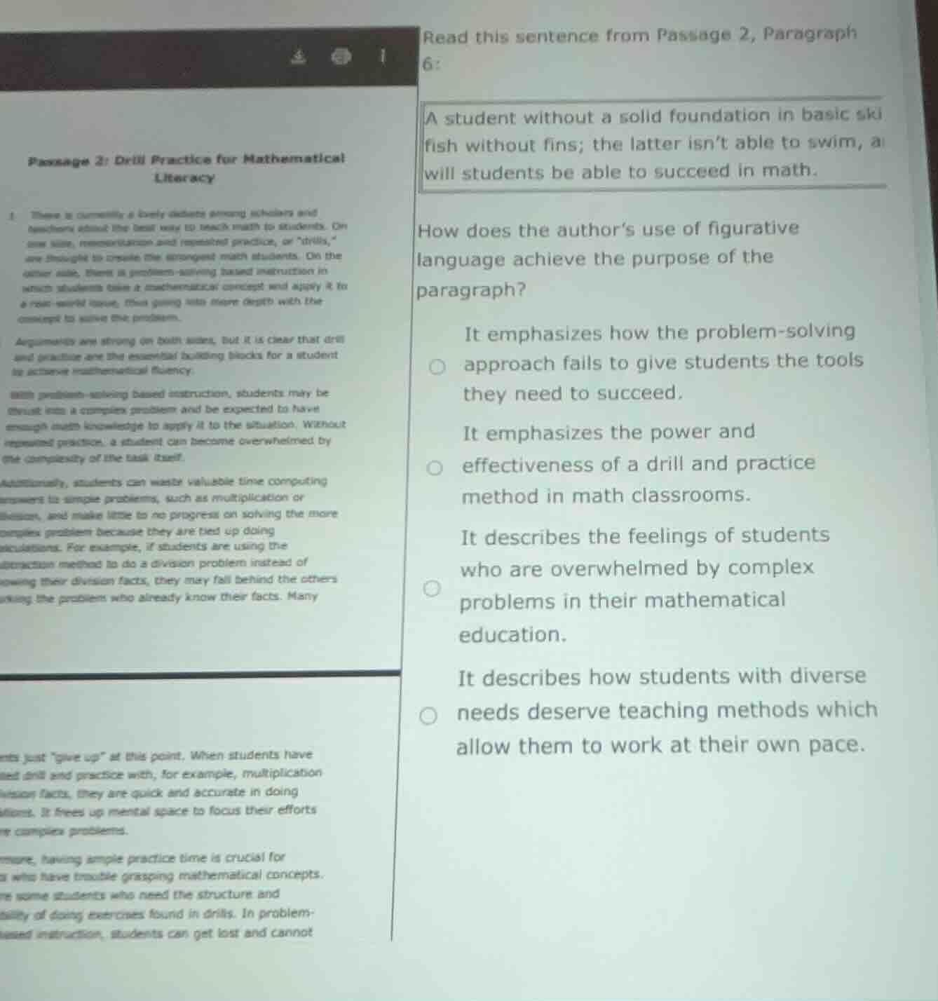 read this sentence from passage 2, paragraph 6: a student without a sol…