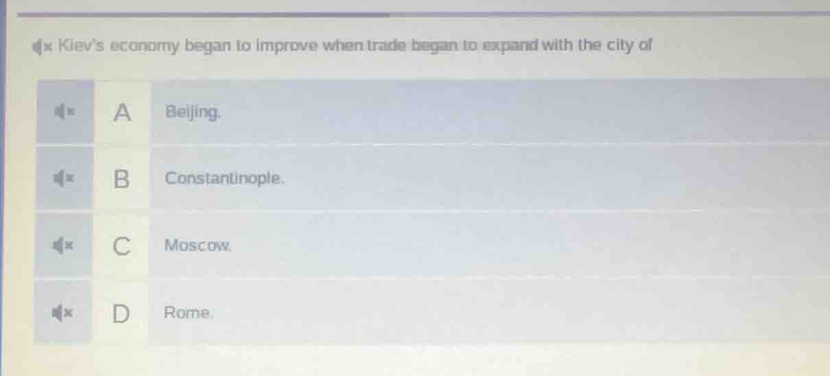 kievs economy began to improve when trade began to expand with the city…