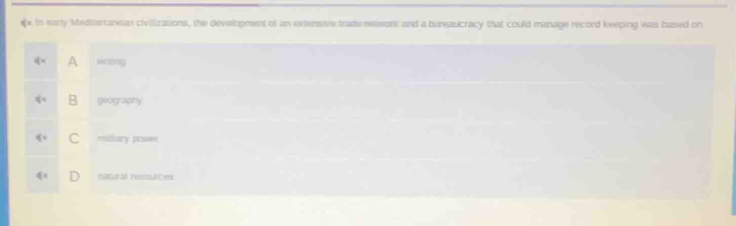 4. in early mediterranean civilizations, the development of an extensiv…