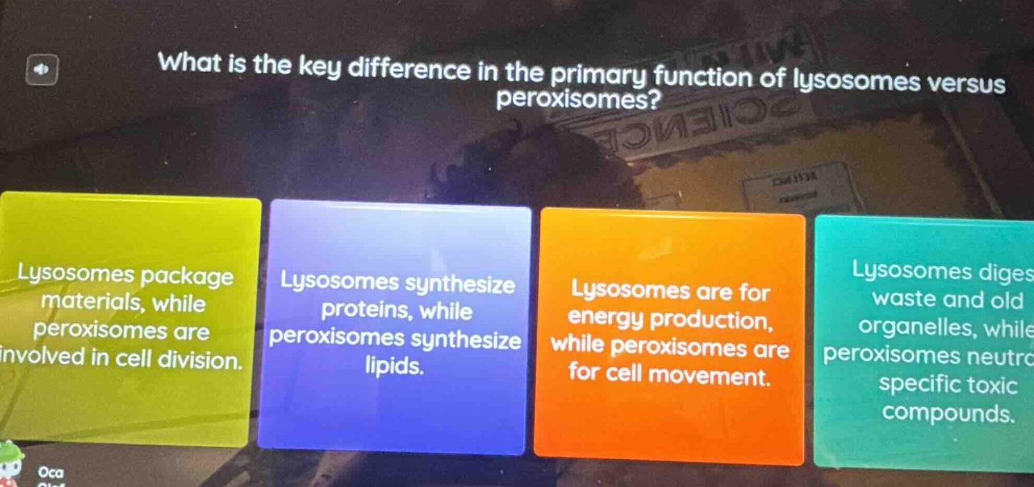 what is the key difference in the primary function of lysosomes versus …