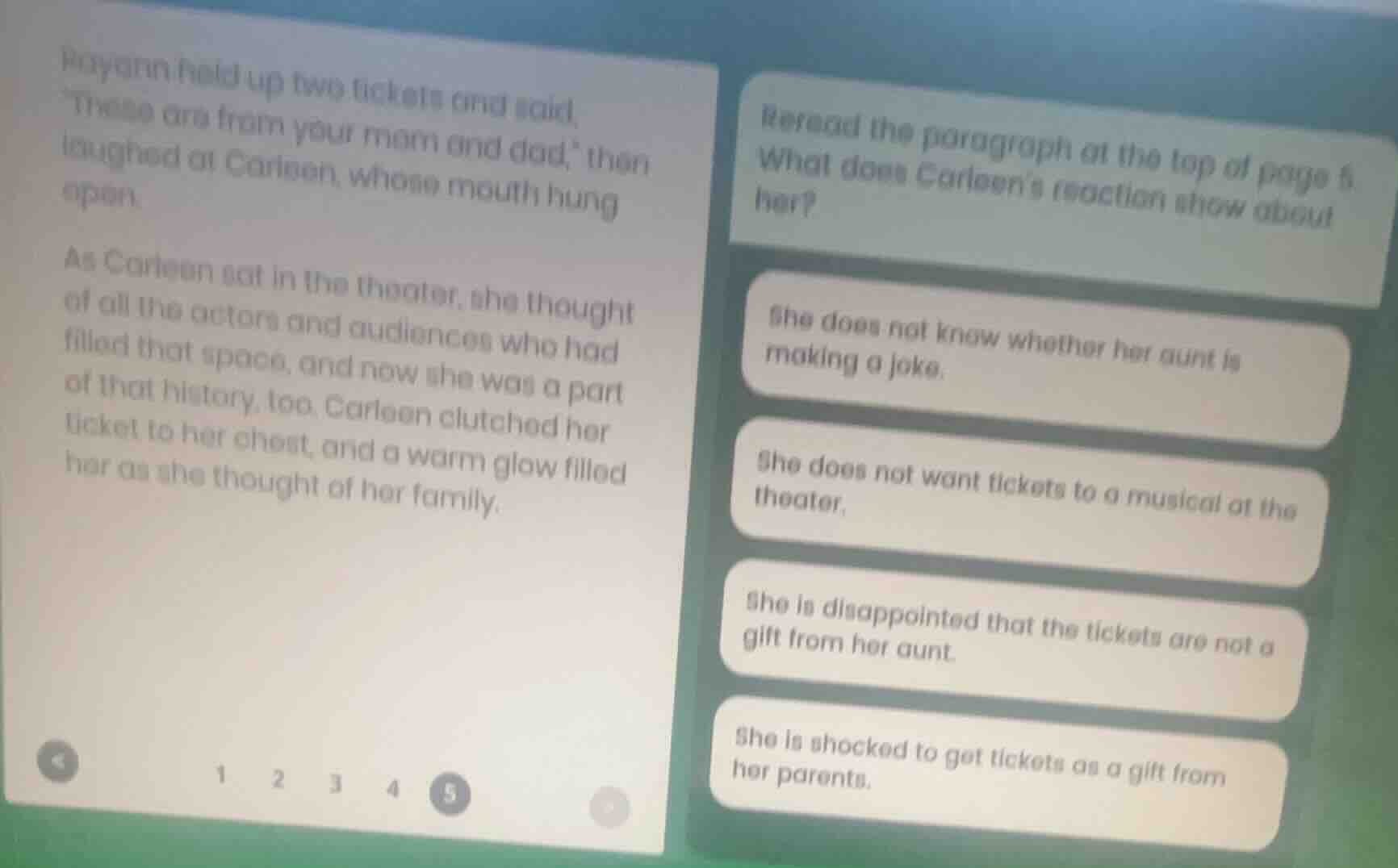 rayann held up two tickets and said, \these are from your mom and dad,\…