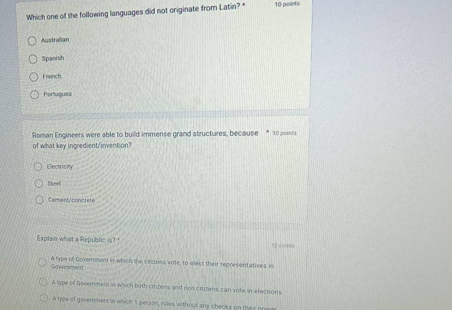 which one of the following languages did not originate from latin? * au…