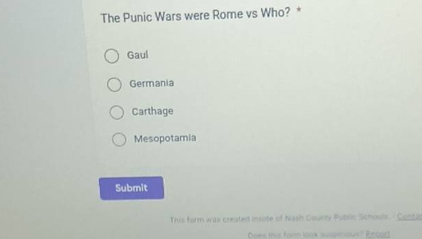 the punic wars were rome vs who? * gaul germania carthage mesopotamia s…