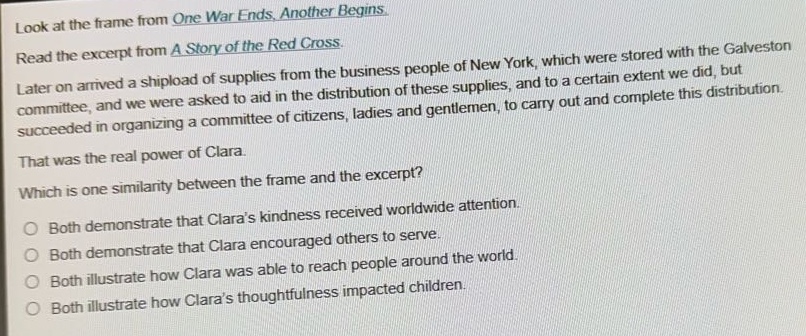 look at the frame from one war ends, another begins. read the excerpt f…