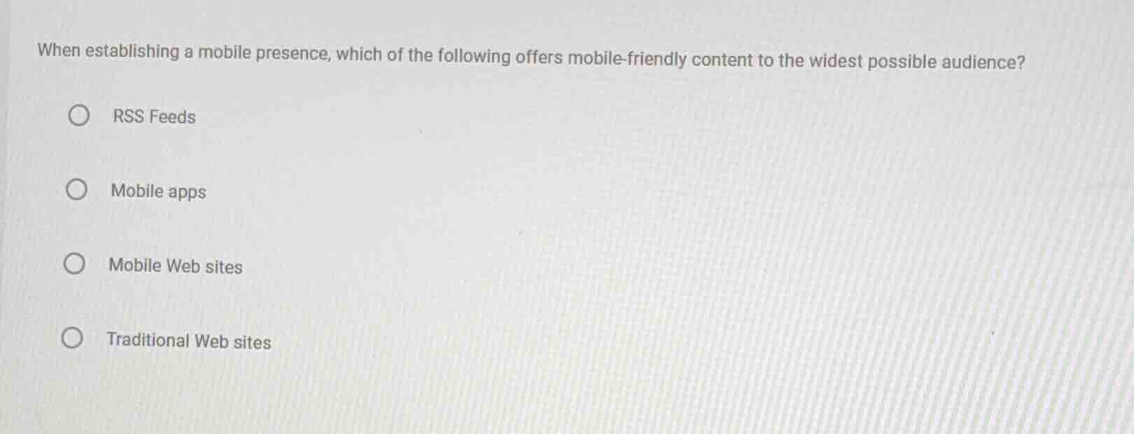 when establishing a mobile presence, which of the following offers mobi…