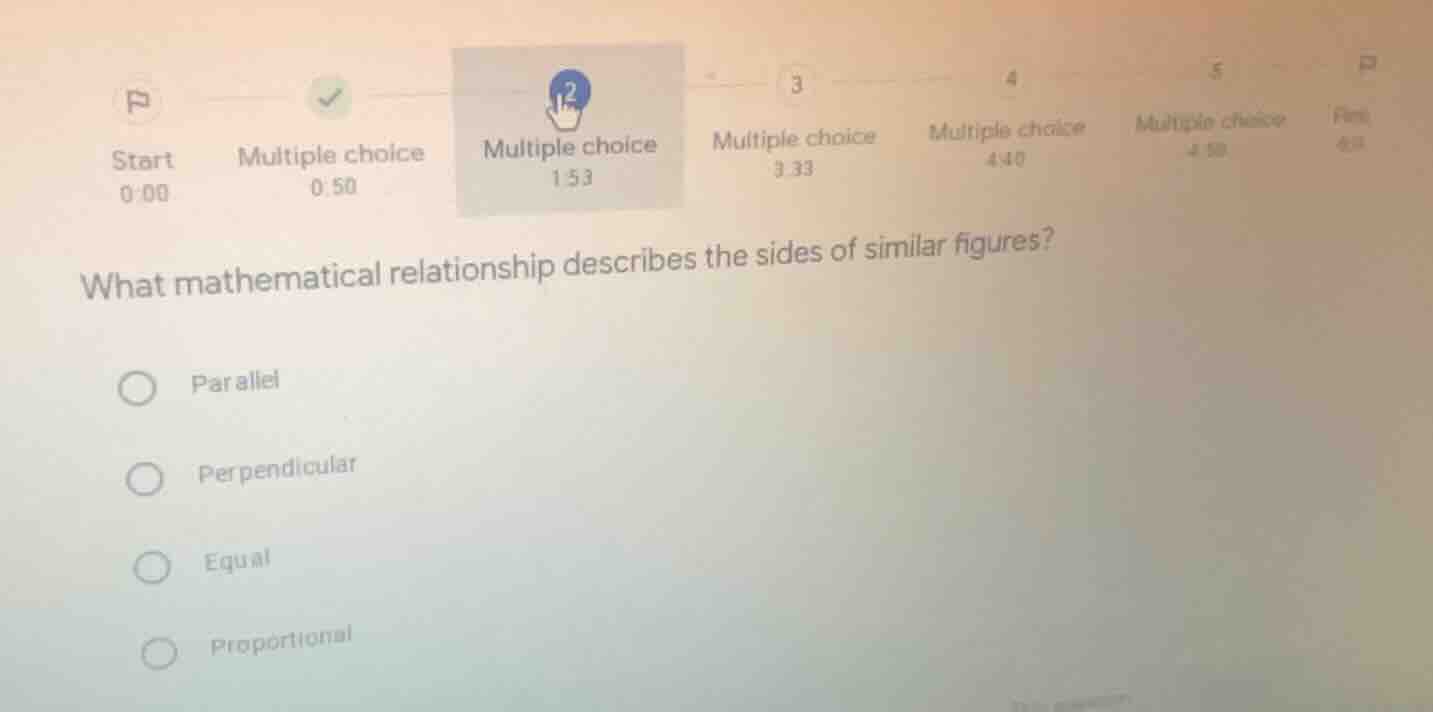 what mathematical relationship describes the sides of similar figures? …