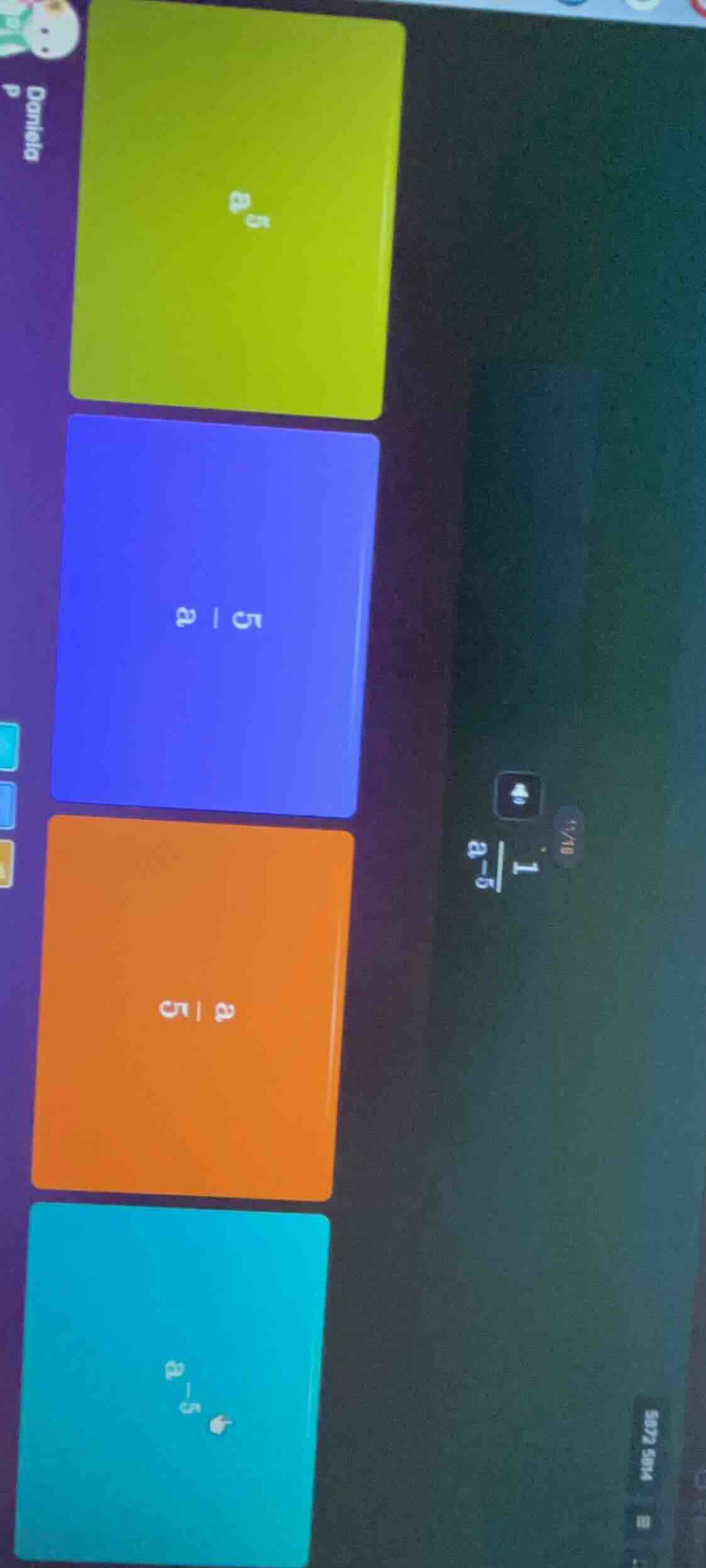 the right side has the expression \\(\\frac{1}{a - 5}\\), and the left …