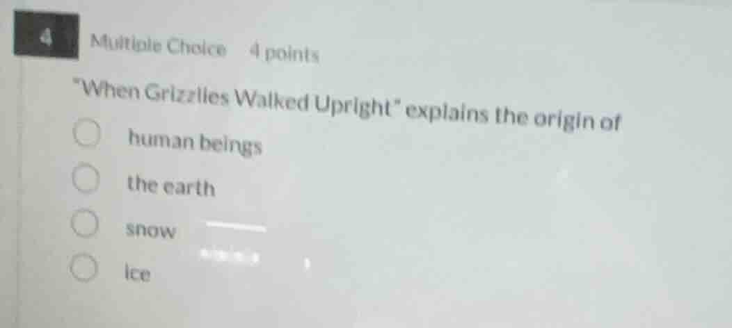 4 multiple choice 4 points \when grizzlies walked upright\ explains the…