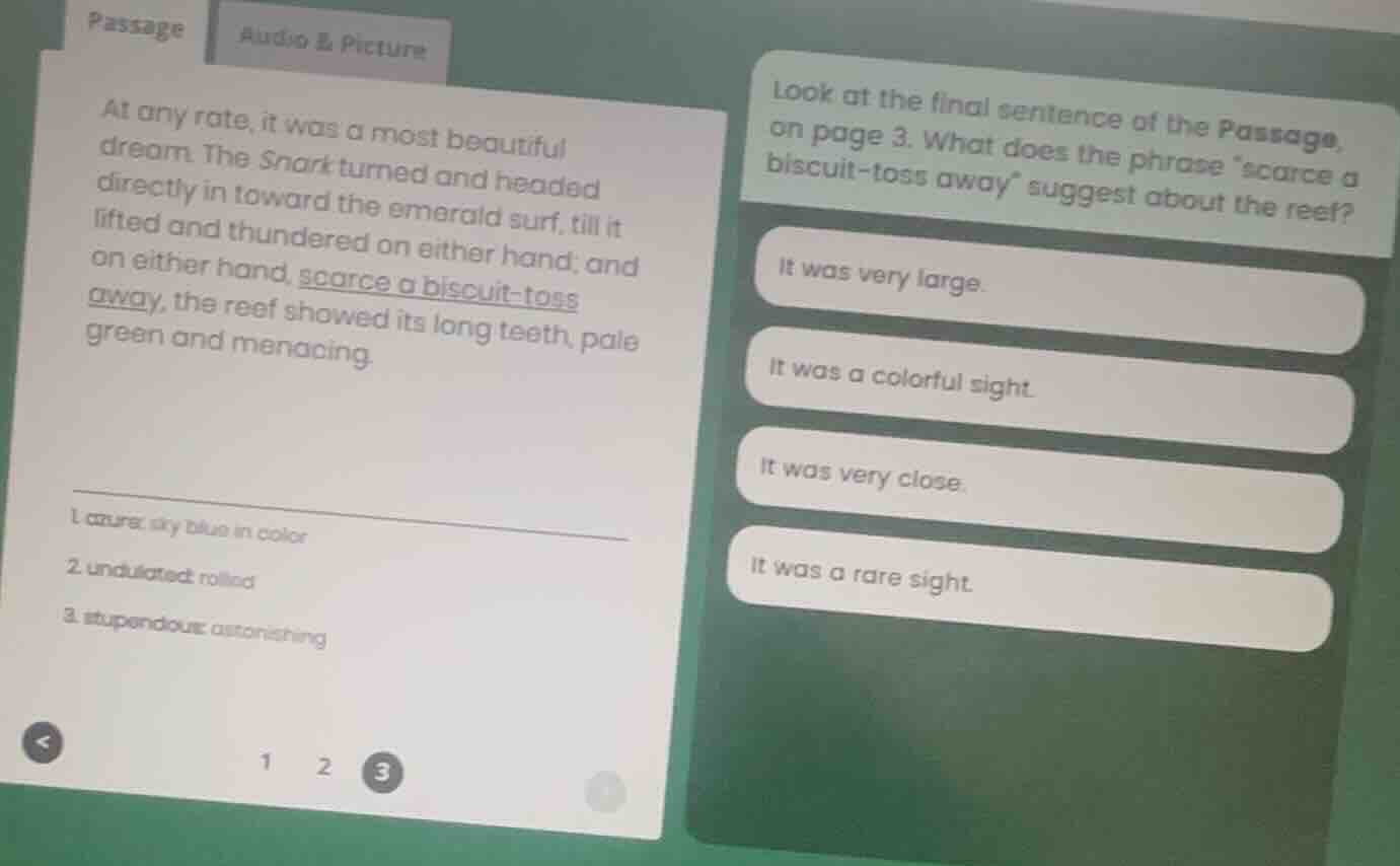 passage audio & picture at any rate, it was a most beautiful dream. the…