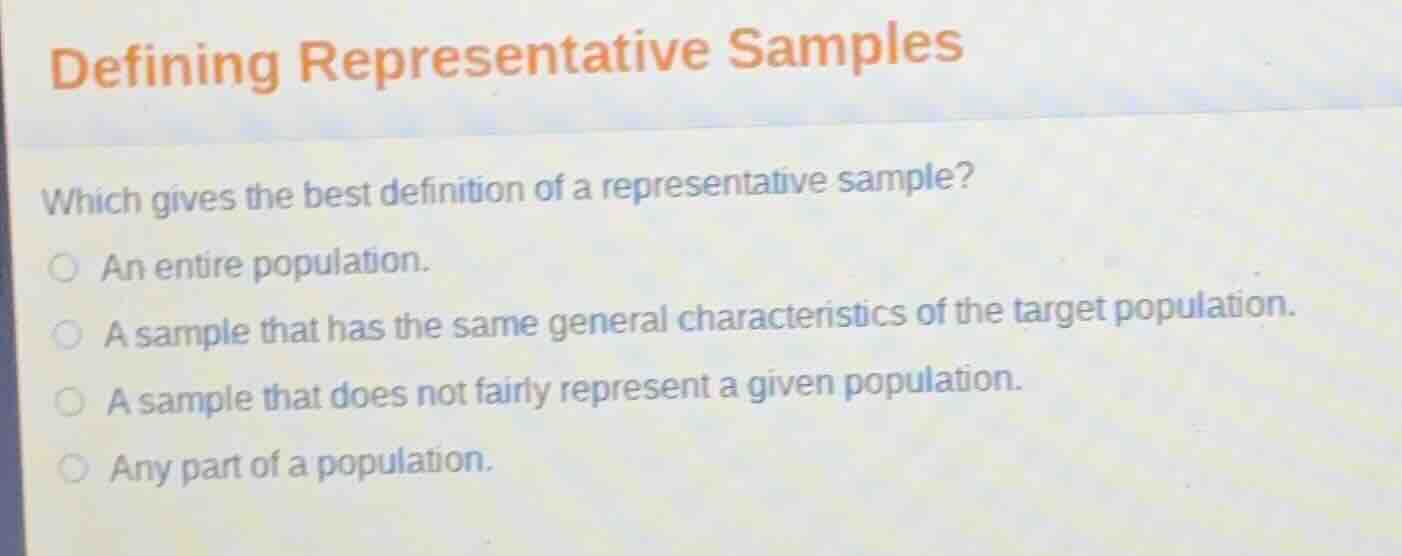 defining representative samples which gives the best definition of a re…