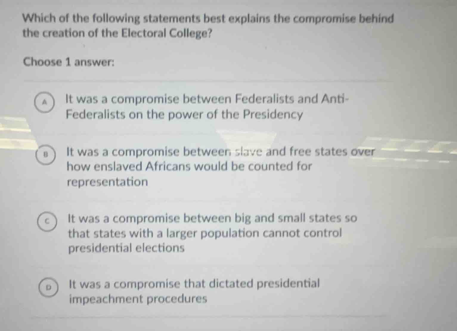 which of the following statements best explains the compromise behind t…