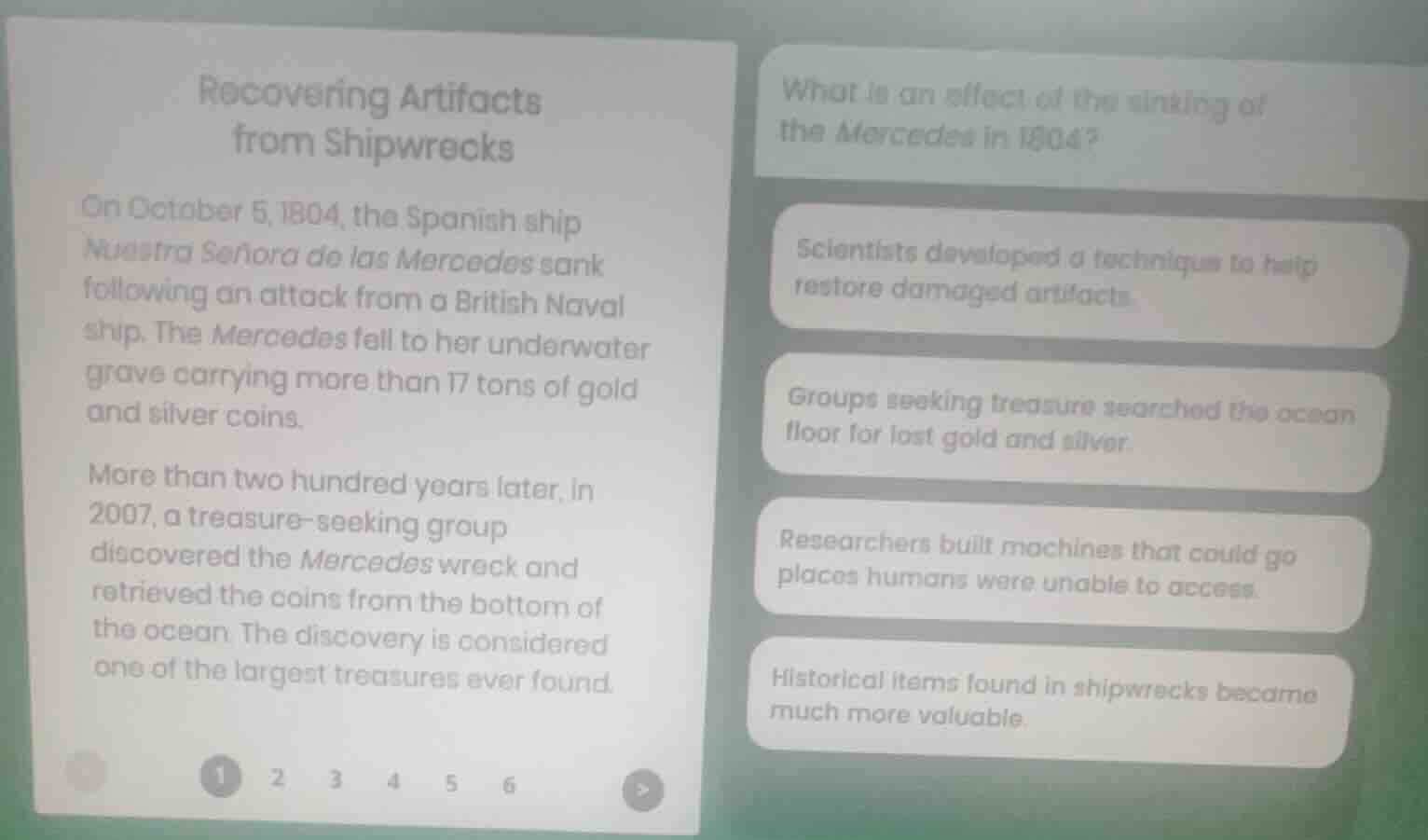 recovering artifacts from shipwrecks on october 5, 1804, the spanish sh…