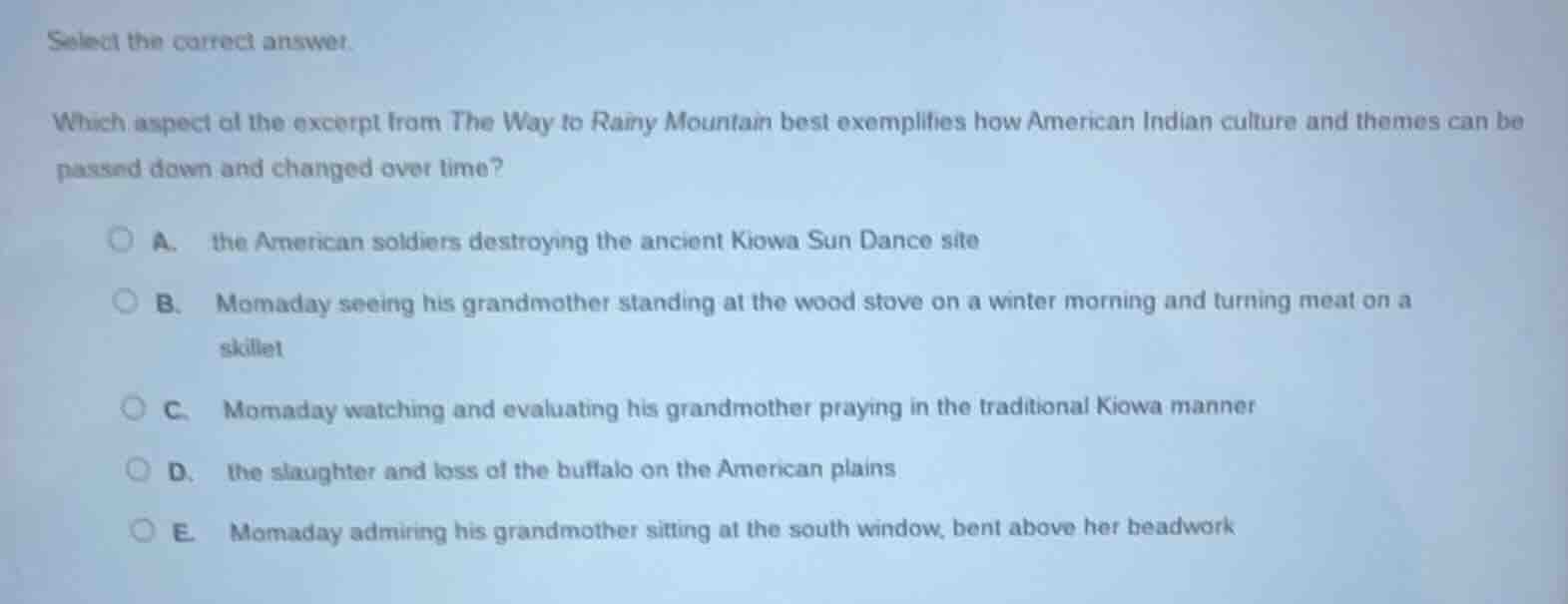 select the correct answer. which aspect of the excerpt from the way to …