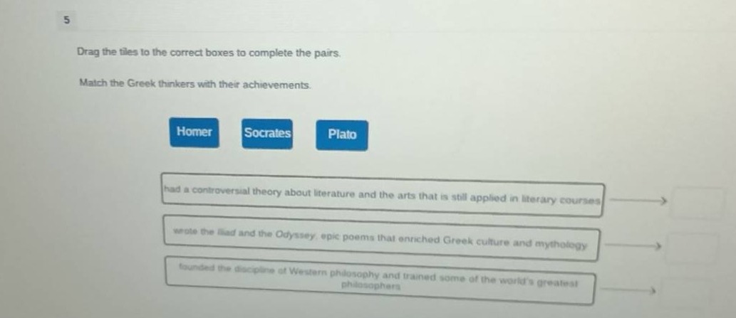 5 drag the tiles to the correct boxes to complete the pairs. match the …